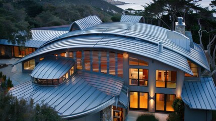 Curved Metal Roofing in Building Structure
