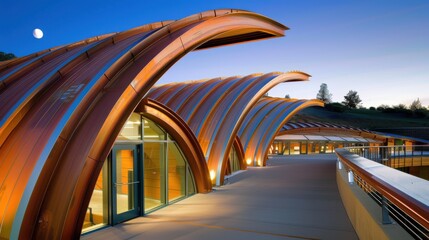 Curved Metal Roofing in Building Structure
