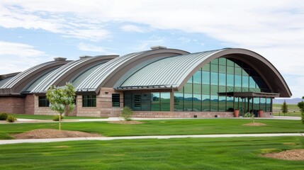 Curved Metal Roofing in Building Structure