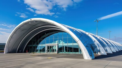 Curved Metal Roofing in Building Structure