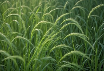 Obraz premium A closeup of vibrant emerald grass stalks