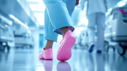 The Nurse's Colorful Footwear.