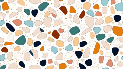 Fototapeta premium Abstract Terrazzo Pattern Seamless Pastel Pebble Texture Background
