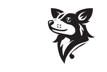 Obraz premium Cute Black and White Cartoon Dog Illustration