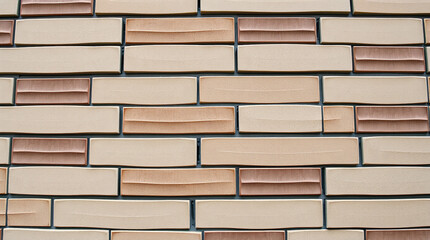 Obraz premium Beige and Brown Rectangular Brick Wall Pattern
