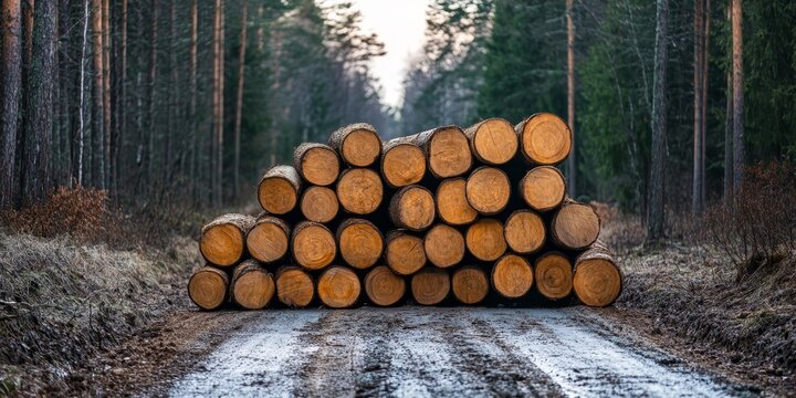 Timber tree felling is a critical aspect in supplying logs for the rustic wood industry, as roads and forests play a crucial role in ecological balance and sustainable practices.