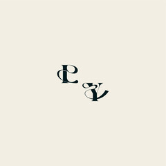 YI letter wedding monogram elegant fancy curve logo bold and hairline initial