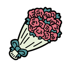 red rose with a heart