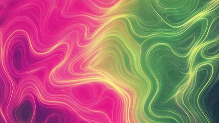 Obraz premium Vibrant Swirling Abstract Digital Painting: Energetically Flowing Neon Hues. AI Generated