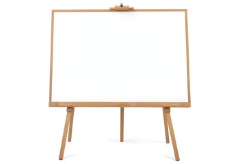 A blank white board on a wooden