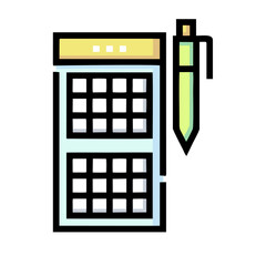 calculator and pen