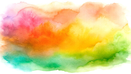 Soft gradient watercolor design in orange, green, and pink tones