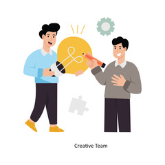 Creative Team  concept vector illustration. Business Collaboration isolated on white Background.