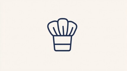 Simple Line Art Chef Hat Illustration on Light Background