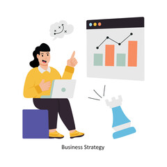 Business Strategy concept vector illustration. Business Collaboration isolated on white Background. 