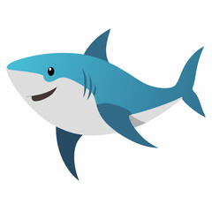 Obraz premium Great White Shark Colorful On White Background