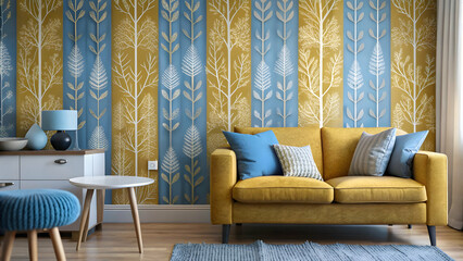 Scandinavian Digital Wallpaper: Minimalist Soft Gray Pattern with Twig Lines for Calm and Clarity