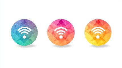 Colorful Wireless Symbols in Geometric Design for Modern Use