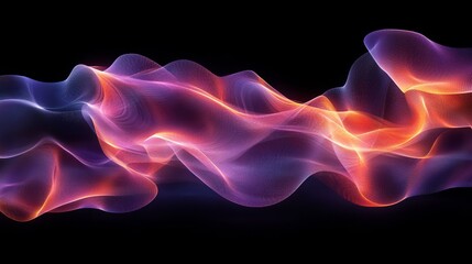 geometric shapes creating glowing, dynamic energy waves in motion. Generative AI