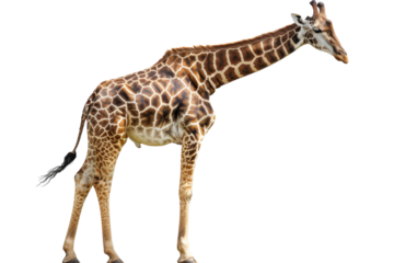 Giraffe in Sharp Focus PNG Isolated on Transparent Background