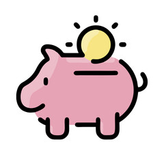piggy bank and coins
