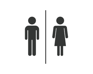 Toilet sign icon set. WC room sign. Male and female toilet symbol. Handicapped symbol. Bathroom sign isolated vector ilustration