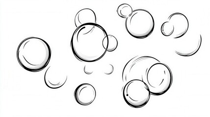 Abstract Design of Floating Bubbles in Minimalist Style