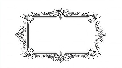 Decorative Vintage Frame with Elegant Swirls and Curly Elements