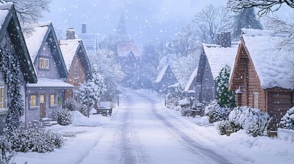 A car tire treads through a snow-covered winter road, leaving distinct tracks in its wake. The tire's deep grooves provide traction on the slippery surface, ensuring safe and stable movement.