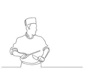 chef with a knife
