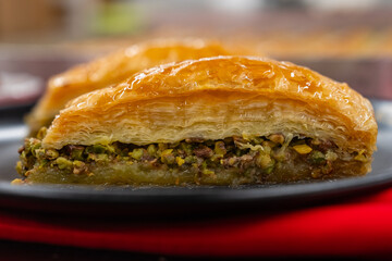 Turkish Baklava with Pistachio Photo, Üsküdar Istanbul, Turkiye (Turkey)