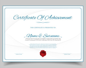 Blue Certificate or diploma retro design template vector illustration