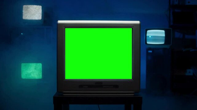 Television with green screen, Animation 4K