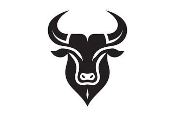 Bold Bull Head Silhouette Logo Design