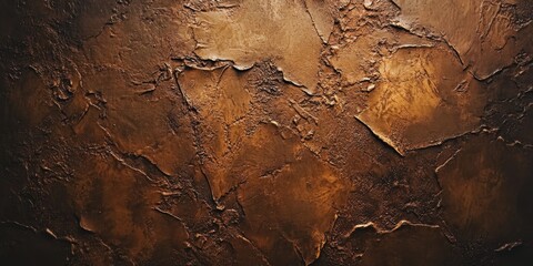Fototapeta premium Texture of a wall featuring a rich brown background, showcasing distinct patterns and unique details that emphasize the captivating wall texture in various lighting conditions.