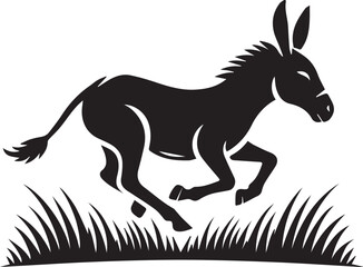 Running donkey silhouette