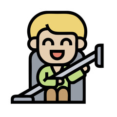 cartoon of a man with a gun