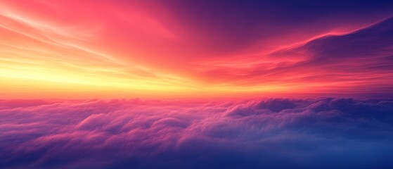 Obraz premium Atmospheric gradients blending warm and cool hues in smooth flow. Generative AI