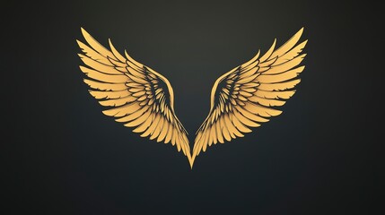 Obraz premium Golden Angel Wings Design for Spiritual and Artistic Concepts