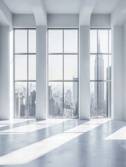 Fototapeta premium City view from empty room