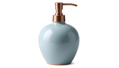 Obraz premium A Blue stone soap mockup dispenser with a bronze-colored pump