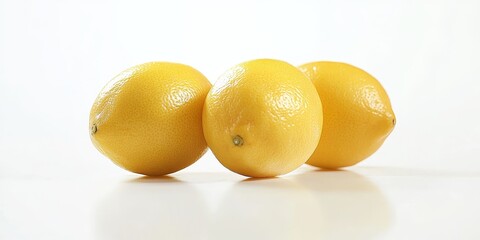 Fresh lemon fruit displayed on a clean white background, showcasing the vibrant color and texture of lemon fruit, perfect for culinary or beverage related designs featuring lemon fruit.