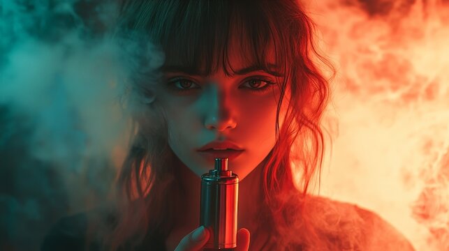 Woman Making No-Vaping Gesture with Clear Message