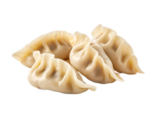 a group of dumplings on a white background