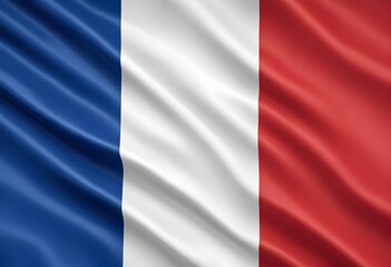 Obraz premium The French flag, consisting of three vertical bands of blue, white, and red