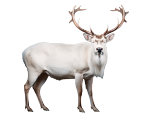 a white deer with large antlers