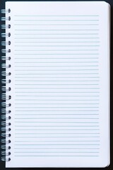 Empty Spiral Notebook Page with Blue Lines for Writing Notes