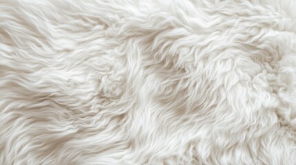 Closeup animal white wool sheep panoramic background in top view light, wide grey fluffy seamless cotton texture. Wrinkled lamb fur coat skin, rug mat raw material, fleece woolly textile concep