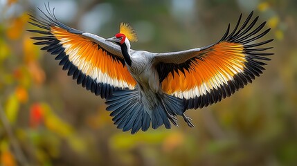 Fototapeta premium majestic Masai Grey crowned crane, power and wisdom