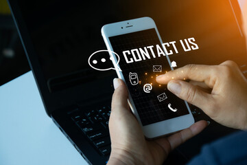 Contact us or our customer support hotline where people connect. and touch the contact icon on the virtual screen.